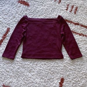 ECRU Burgundy Off the Shoulder Shirt Size M